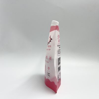 CMYK 4 층 PE 맞춘 쥬스는 노즐과 플라스틱 액 팁을 파우치에 넣습니다