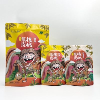 맞춘 인쇄된 견과류 건조 식품 그레이드 플라스틱 폴리신 재밀봉할 수 있는 패키징 입지 업 봉투