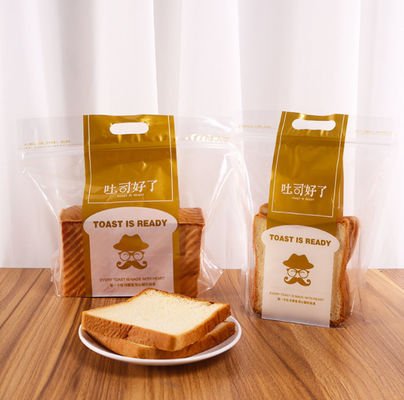 200G 300G 크기를 패키징하는 빵을 위한 손잡이 홀 빵집 플라스틱 플라스틱 백