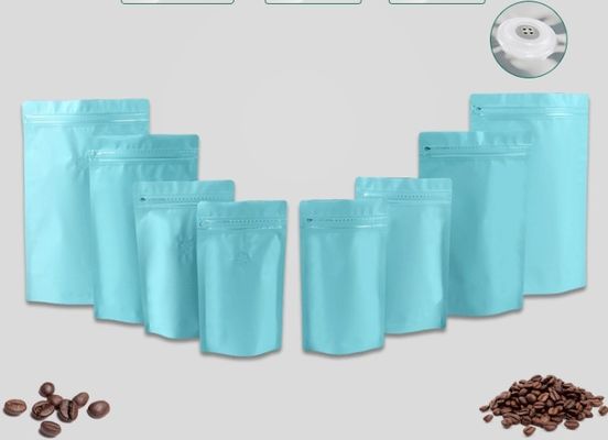 재밀봉할 수 있는 250g 능력 알루미늄 호일은 밸브로 거싯을 댄 커피백 측면을 견딥니다
