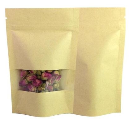 광택이 없는 창문으로 백 다중 크기를 패키징하는 도이팩 열기 암갈색 크라프트 지를 견디세요
