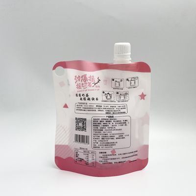 CMYK 4 층 PE 맞춘 쥬스는 노즐과 플라스틱 액 팁을 파우치에 넣습니다