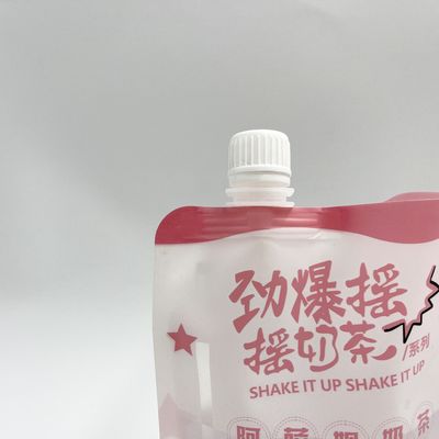 CMYK 4 층 PE 맞춘 쥬스는 노즐과 플라스틱 액 팁을 파우치에 넣습니다