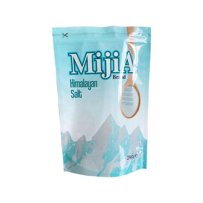 주문을 받아서 만들어진 인쇄된 Mylar 지퍼는 바다 소금 패킹을 위한 주머니 2KG를 위로 서 있습니다